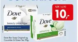 Sparkjøp Dove Bar Soap Original og Cucumber & Green Tea 90g tilbud