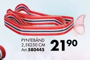 Sparkjøp PYNTEBÅND 2,5X250 CM tilbud