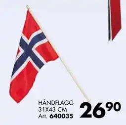 Sparkjøp HÅNDFLAGG 31X43 CM tilbud