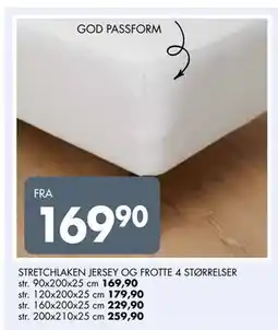 Sparkjøp STRETCHLAKEN JERSEY OG FROTTE 4 STØRRELSER tilbud