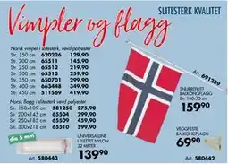 Sparkjøp Norsk flagg i slitesterk vevd polyester tilbud