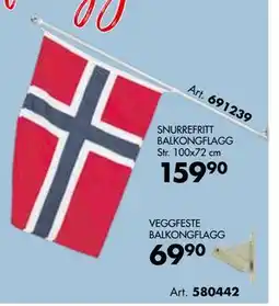 Sparkjøp SNURREFRITT BALKONGFLAGG tilbud