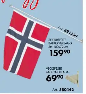 Sparkjøp SNURREFRITT BALKONGFLAGG tilbud