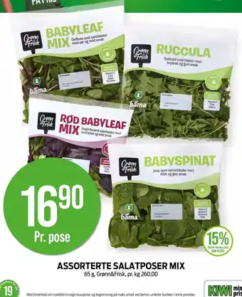 Kiwi ASSORTERTE SALATPOSER MIX tilbud