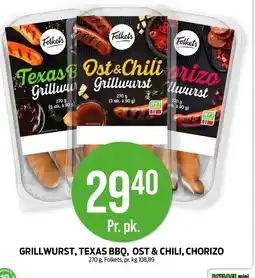 Kiwi GRILLWURST, TEXAS BBQ, OST & CHILI, CHORIZO tilbud