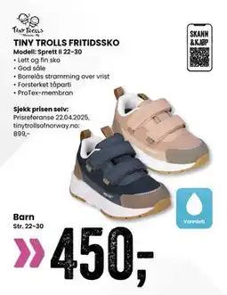 Sport Outlet TINY TROLLS FRITIDSSKO tilbud