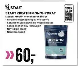 Sport Outlet STAUT KREATIN MONOHYDRAT tilbud