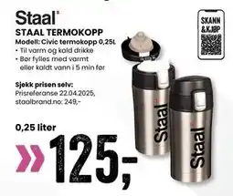 Sport Outlet STAAL TERMOKOPP tilbud
