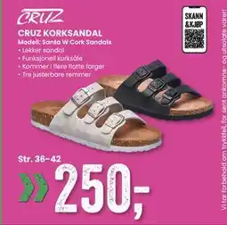 Sport Outlet CRUZ KORKSANDAL tilbud