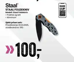 Sport Outlet STAAL FOLDEKNIV tilbud
