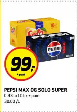 Bunnpris PEPSI MAX OG SOLO SUPER tilbud