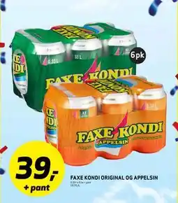 Bunnpris FAXE KONDI ORIGINAL OG APPELSIN tilbud