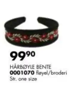 Sparkjøp HÅRBØYLE BENTE 0001070 Playel/broderi Str. one size tilbud