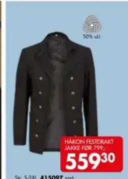 Sparkjøp HÅKON FESTDRAKT JAKKE FØR Str. S-3XL. 415097 sort tilbud