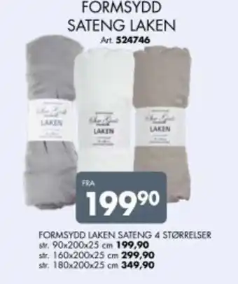 Sparkjøp FORMSYDD LAKEN SATENG 4 STØRRELSER tilbud