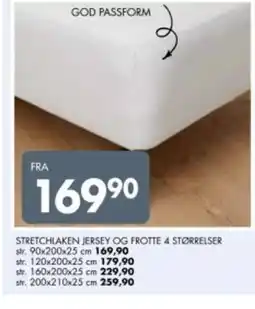 Sparkjøp STRETCHLAKEN JERSEY OG FROTTE 4 STØRRELSER tilbud