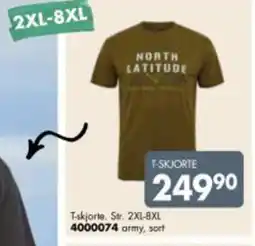 Sparkjøp T-skjorte. Str, 2XL-8XL 4000074 army, sort tilbud