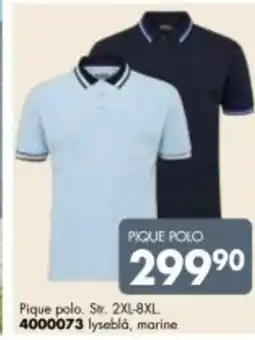 Sparkjøp Pique polo. Str. 2XL-8XL 4000073 lyseblå, marine tilbud