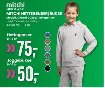 Sport Outlet MITCHI HETTEGENSER/BUKSE Modell: Oxford bukse/hettegenser tilbud