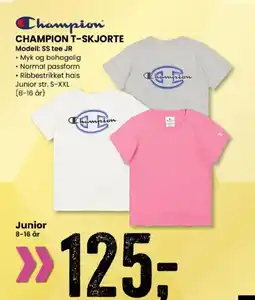 Sport Outlet CHAMPION T-SKJORTE Modell: SS tee JR tilbud