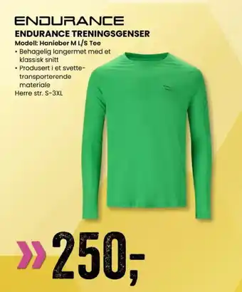 Sport Outlet ENDURANCE TRENINGSGENSER Modell: Hanieber M L/S Tee tilbud