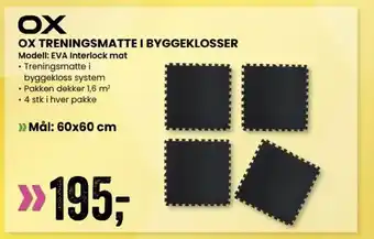 Sport Outlet OX TRENINGSMATTE I BYGGEKLOSSER tilbud