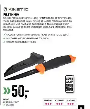 Sport Outlet FILETKNIV tilbud