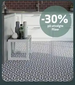 Flisekompaniet 30% på utvalgte fliser tilbud