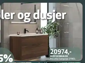 Flisekompaniet INZO 120 BRUN EIK tilbud