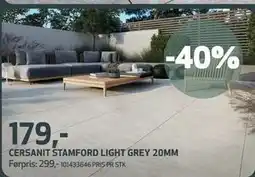 Flisekompaniet CERSANIT STAMFORD LIGHT GREY 20MM tilbud