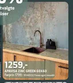 Flisekompaniet APAVISA ZINC GREEN 60X60 tilbud