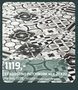 Flisekompaniet ST AGOSTINO PATCHWORK MIX 20X20 tilbud