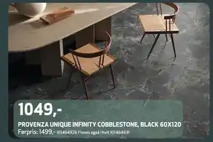Flisekompaniet PROVENZA UNIQUE INFINITY COBBLESTONE, BLACK 60X120 tilbud