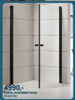Flisekompaniet PORTAL DUSHJØRNE 90X90 tilbud