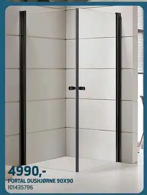 Flisekompaniet PORTAL DUSHJØRNE 90X90 tilbud
