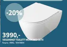 Flisekompaniet VEGGHENGT TOALETT MOON MED SETE tilbud