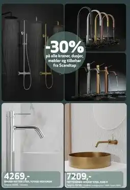 Flisekompaniet 30% på alle kraner, dusjer, møbler og tilbehør fra Scandtap tilbud