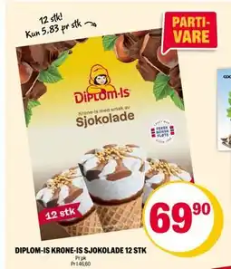 Coop Extra DIPLOM-IS KRONE-IS SJOKOLADE 12 STK tilbud