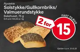 Nærbutikken Solstykke/Gullkornbriks/ Valmuerundstykke tilbud