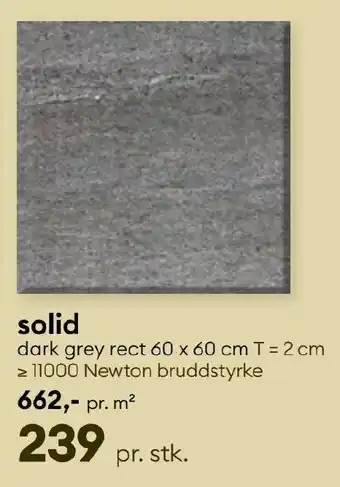 Modena Fliser solid dark grey rect tilbud