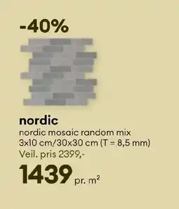 Modena Fliser nordic mosaic random mix tilbud