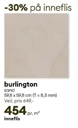 Modena Fliser burlington sand tilbud