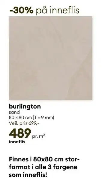Modena Fliser burlington sand tilbud
