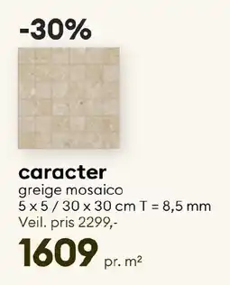 Modena Fliser caracter greige mosaico tilbud