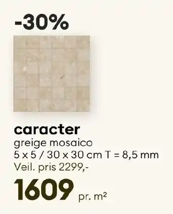 Modena Fliser caracter greige mosaico tilbud