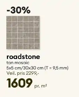 Modena Fliser roadstone tan mosaic tilbud