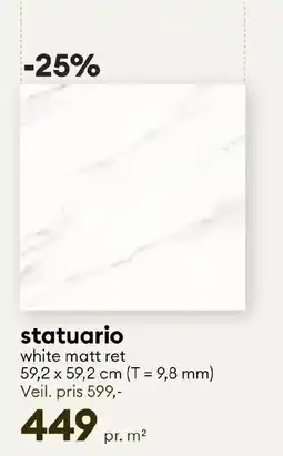 Modena Fliser statuario white matt ret tilbud