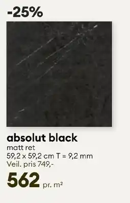 Modena Fliser absolut black matt ret tilbud
