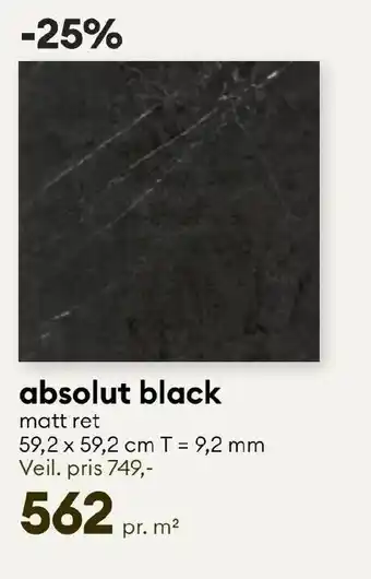 Modena Fliser absolut black matt ret tilbud