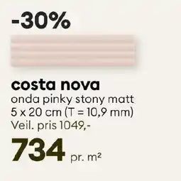 Modena Fliser Costa nova onda pinky stony matt tilbud